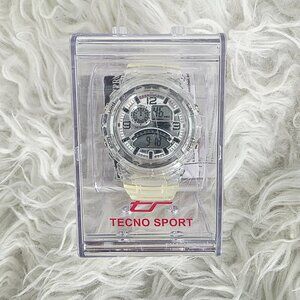 NIB Techno Sport Men's Digital Watch- Clear Color